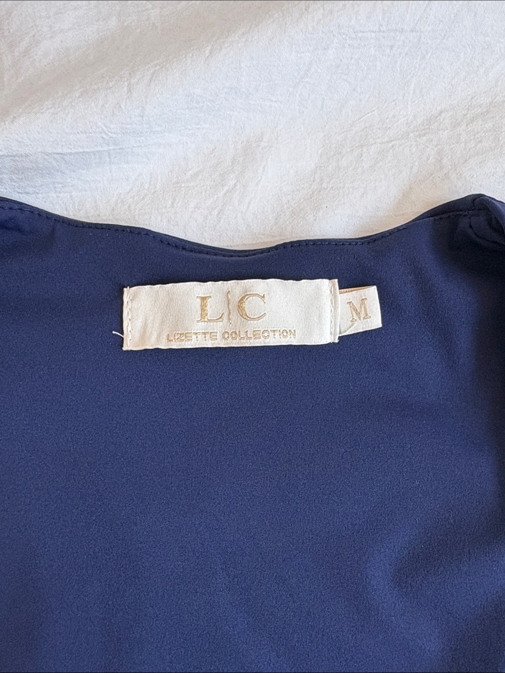 L|C Lizette Collection Medium Navy Square Neck Bodysuit - Picture 2 of 8